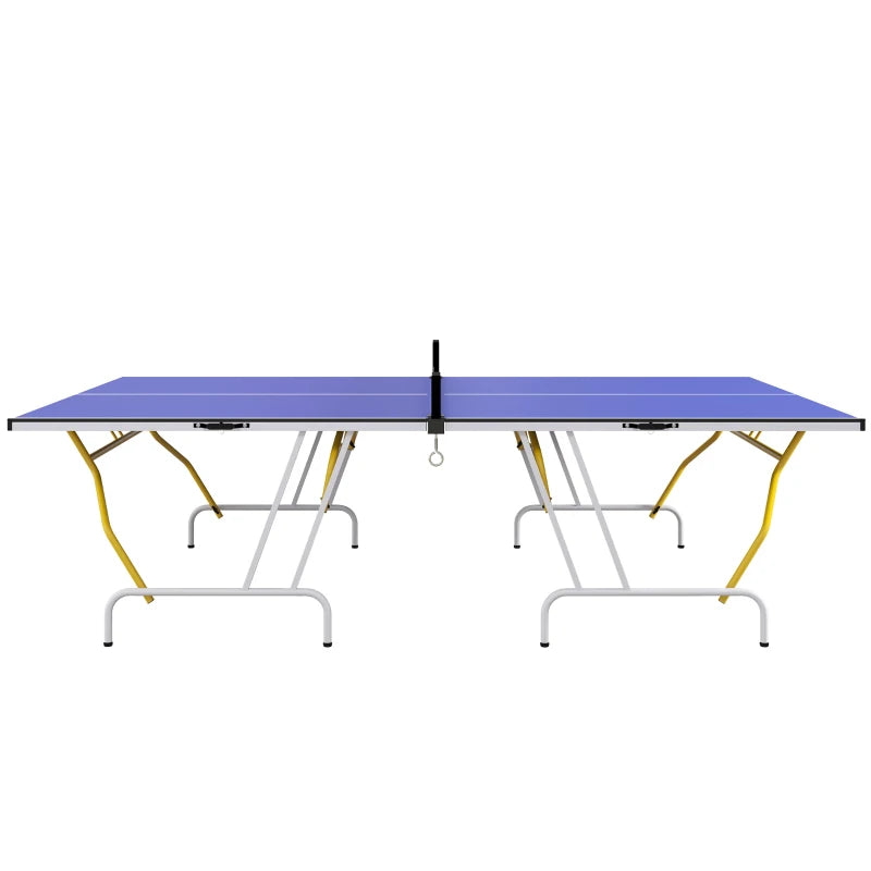 9FT Foldable Table Tennis Table with Cover Net Paddles Balls Blue