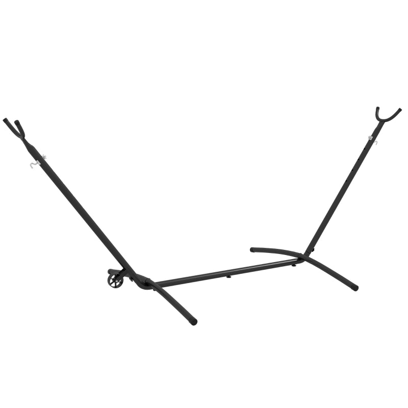 Portable Black Hammock Stand with Wheels - Adjustable Net Stand for Various Hammock Styles