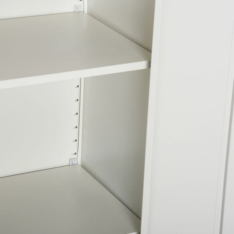 Lockable Filing Cabinet with Adjustable Shelves for Office Storage White