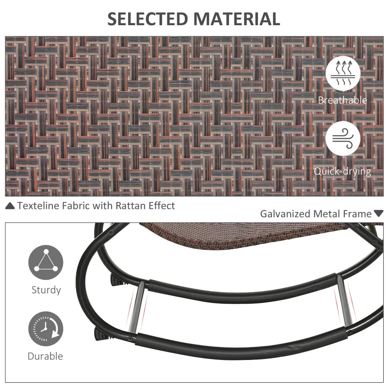 Brown Rocking Patio Chair with Removable Pillow