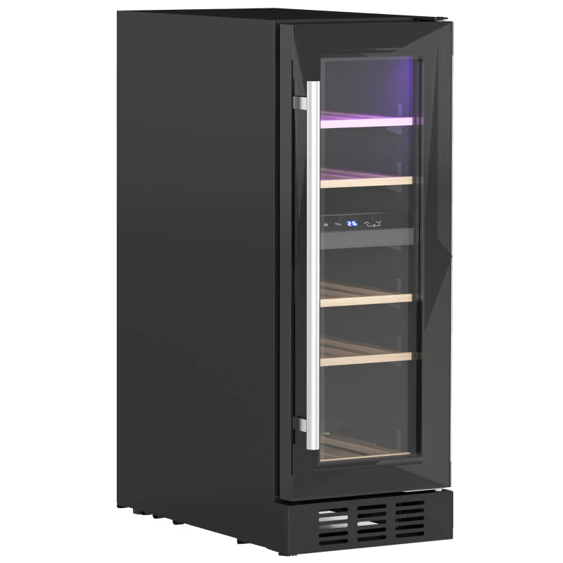 16 Bottle Dual Zone Wine Fridge - Black | Adjustable Temperature 5-18°C | Perfect for Wine Lovers & Collectors
