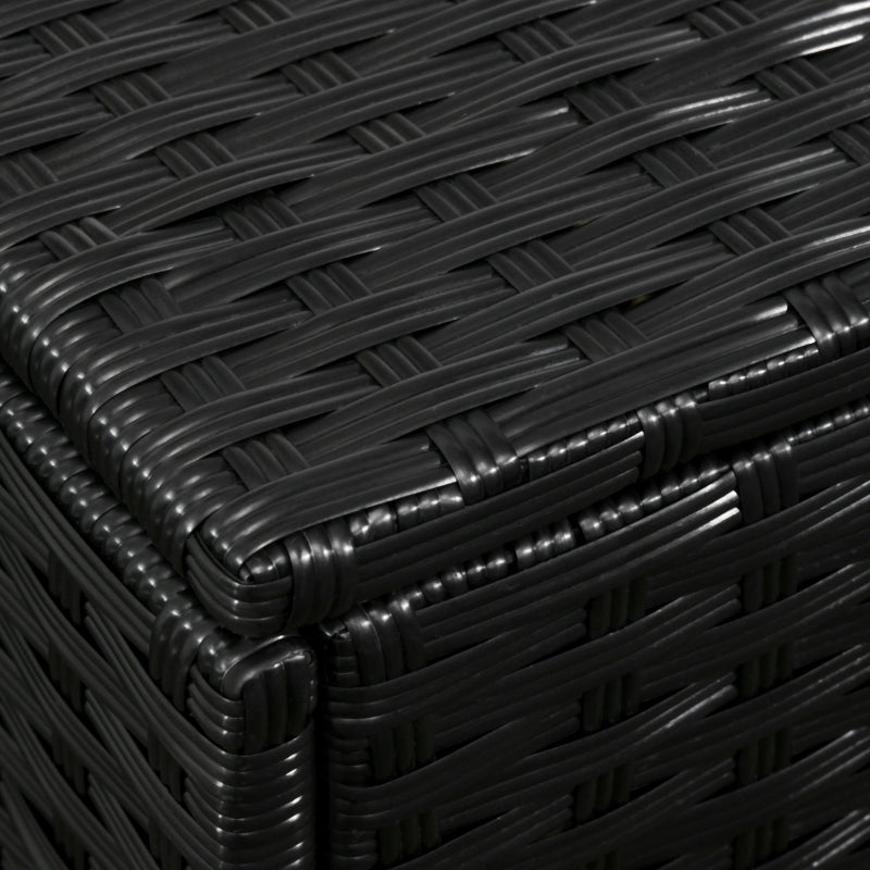Black Rattan Storage Bench