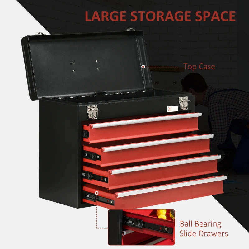 4 Drawer Lockable Tool Chest for Organizing