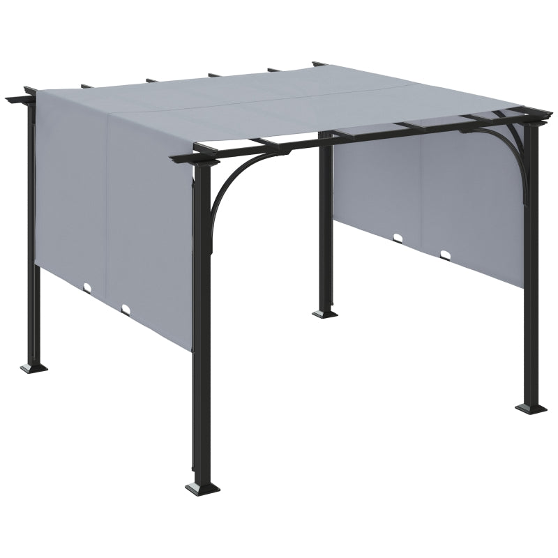 3m x 3m Grey Metal Pergola