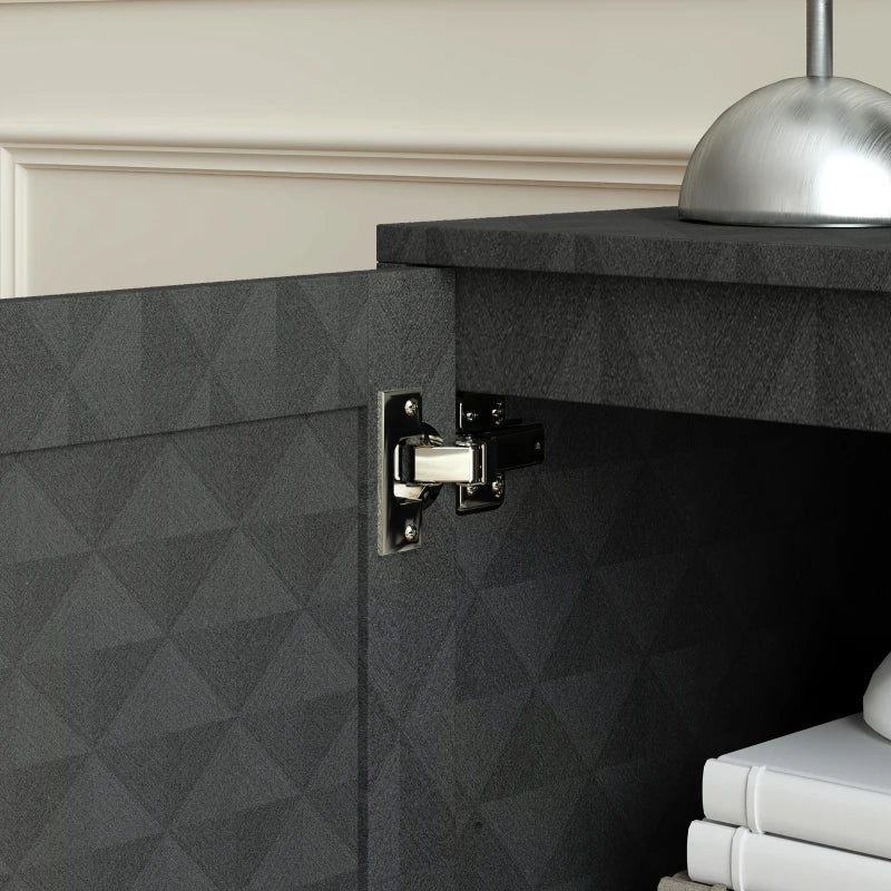 Modern Freestanding Sideboard Storage Cabinet with Adjustable Shelf and Double Doors for Living Room Grey