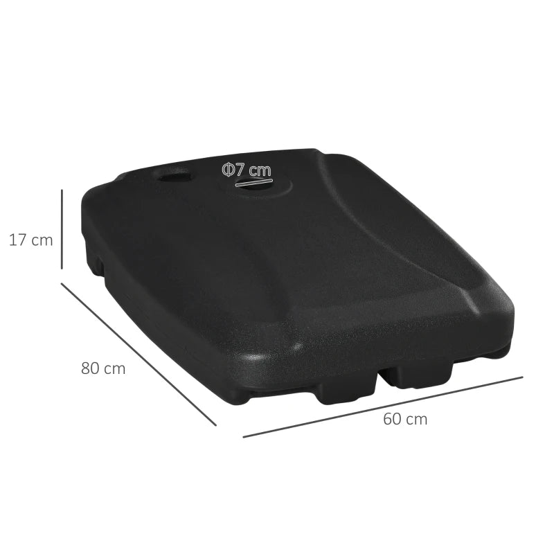 Black Portable Water and Sand Filled Parasol Base - Up to 75kg