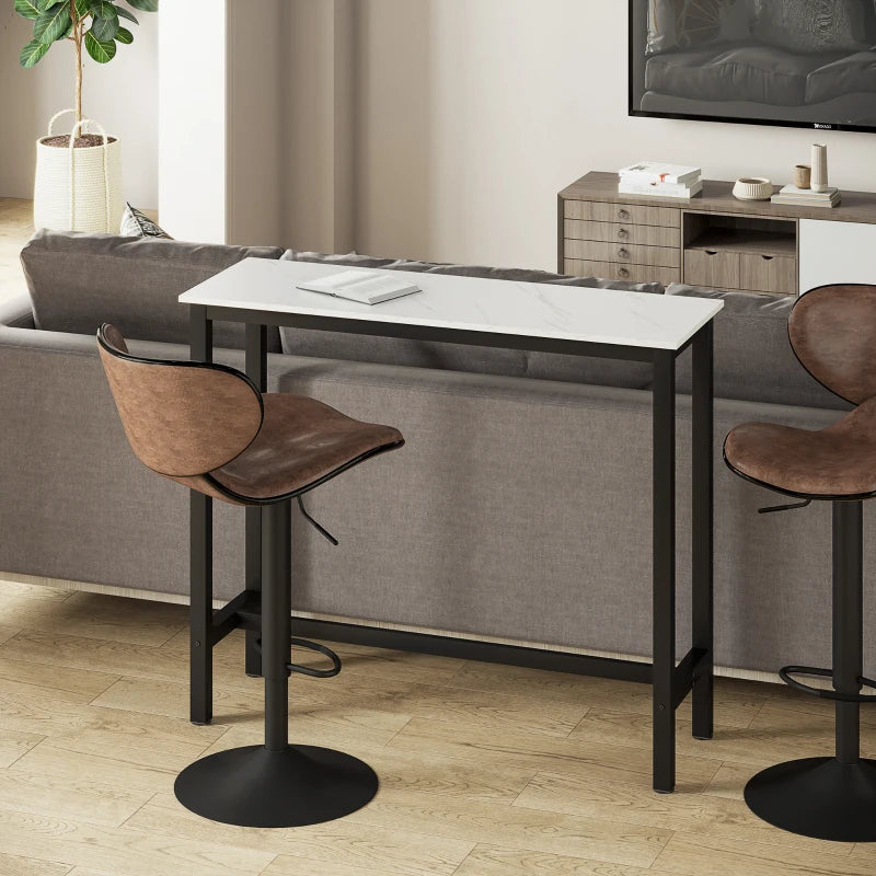Rectangular Wood Effect Coffee Table - Small Space Dining & Breakfast Table, Industrial Style, White & Black Finish