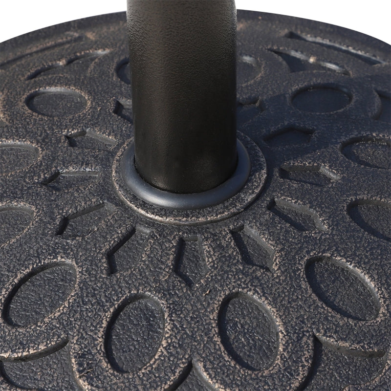 Bronze Round Garden Parasol Base Holder with Adjustable Coupler