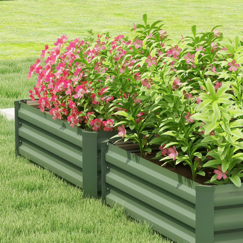 60 x 100cm Galvanised Steel Planters - Set of Two