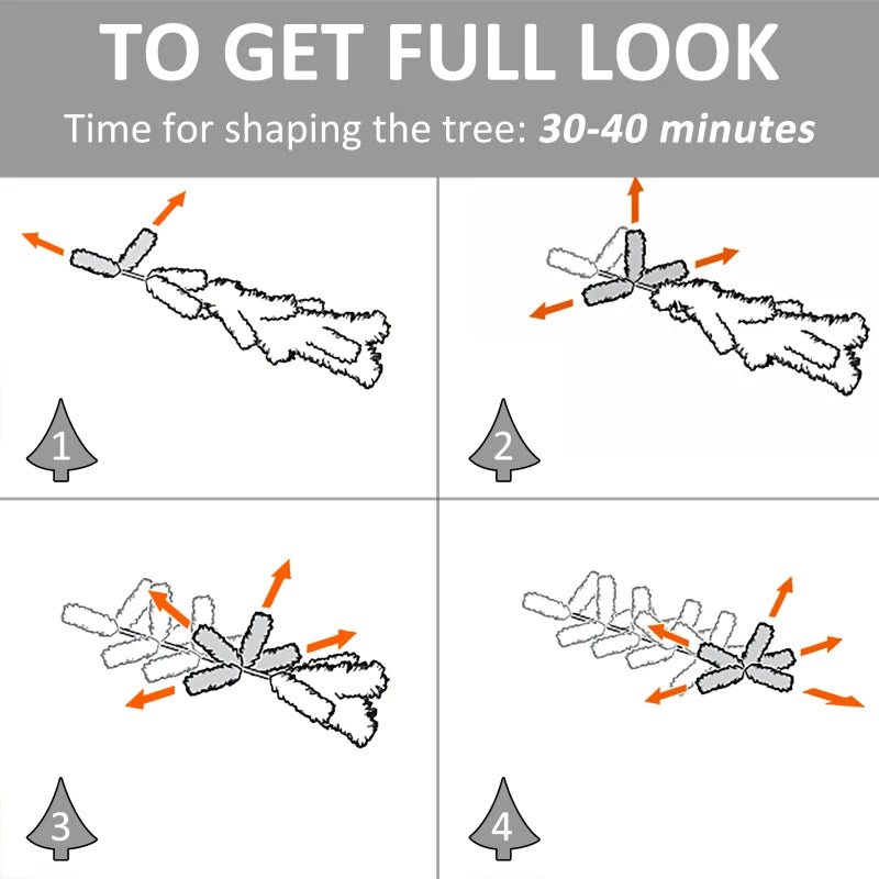 6ft Pre-Lit White Artificial Christmas Tree with 230 LEDs & Star Topper - Full Bodied Seasonal Decoration for Home