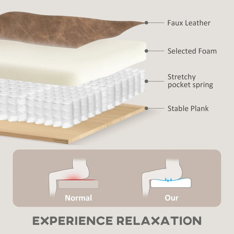 Tufted Chesterfield-Style Wingback Accent Chair with Nail Head Trim for Living Room or Bedroom in Brown