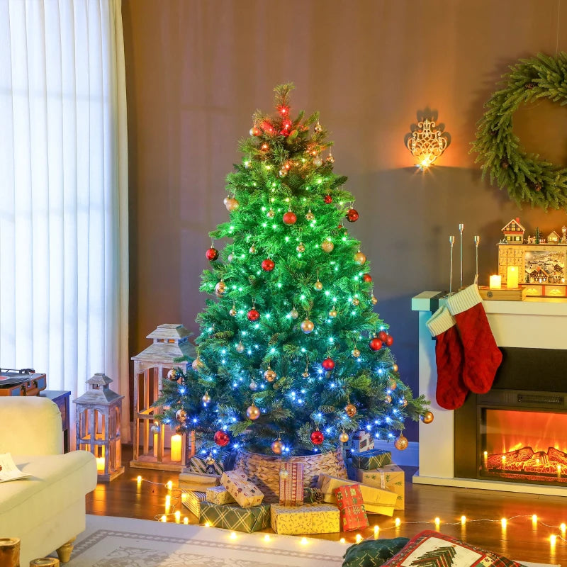 180cm Carolina Pine Christmas Tree with Colorful DIY LED Lights & Remote - Perfect Holiday Decor for Home