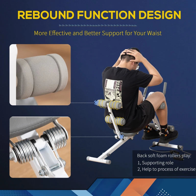 2 in 1 Core Abdominal Trainer Sit Up Bench with LCD Screen Adjustable Fitness Crunch Machine for Home Gym