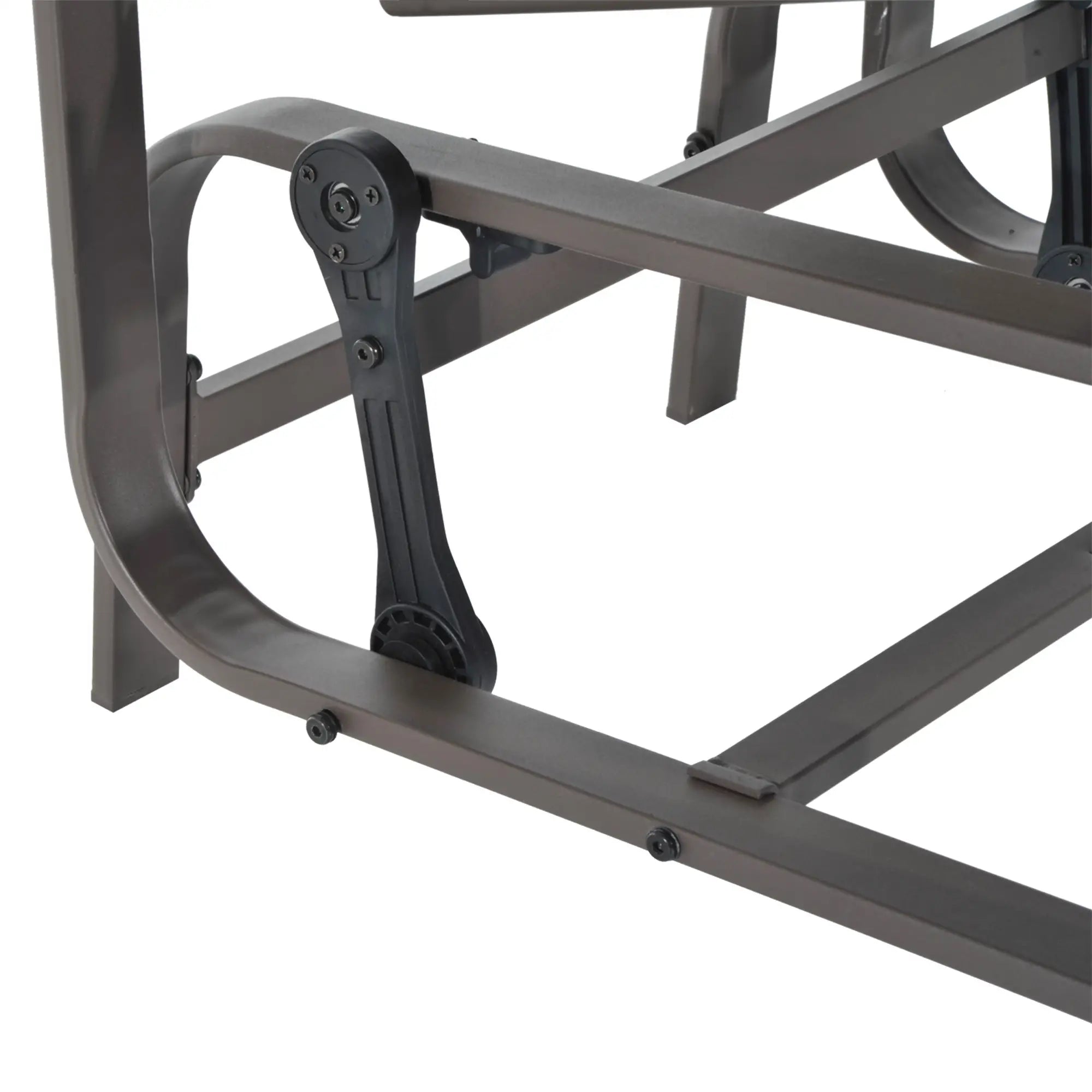 Grey & Brown Outdoor Gliding Rocking Chair - Sturdy Metal Frame