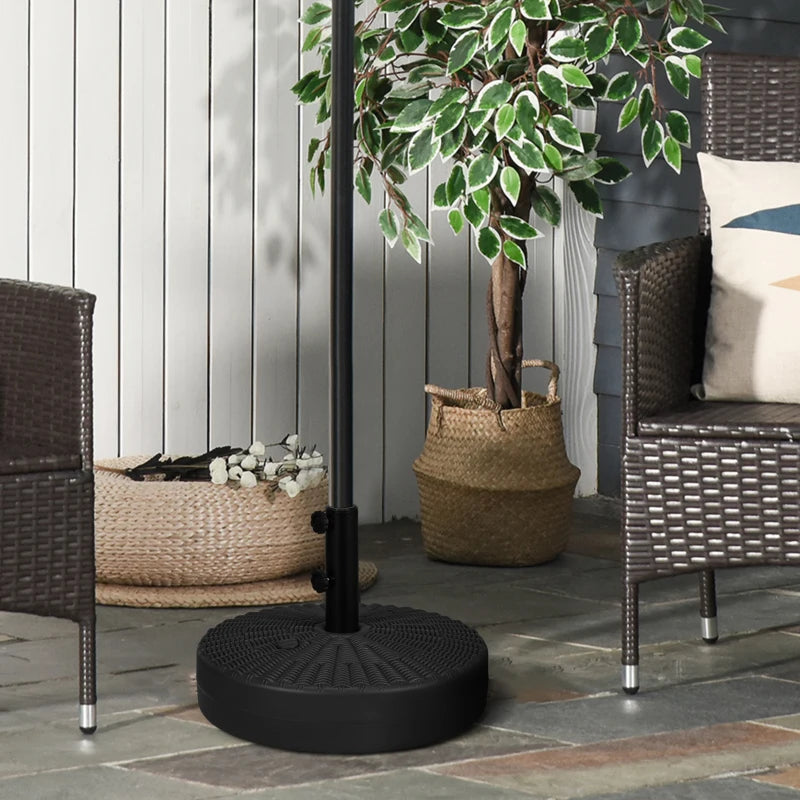 Black Rattan-Effect Parasol Base - 29kg