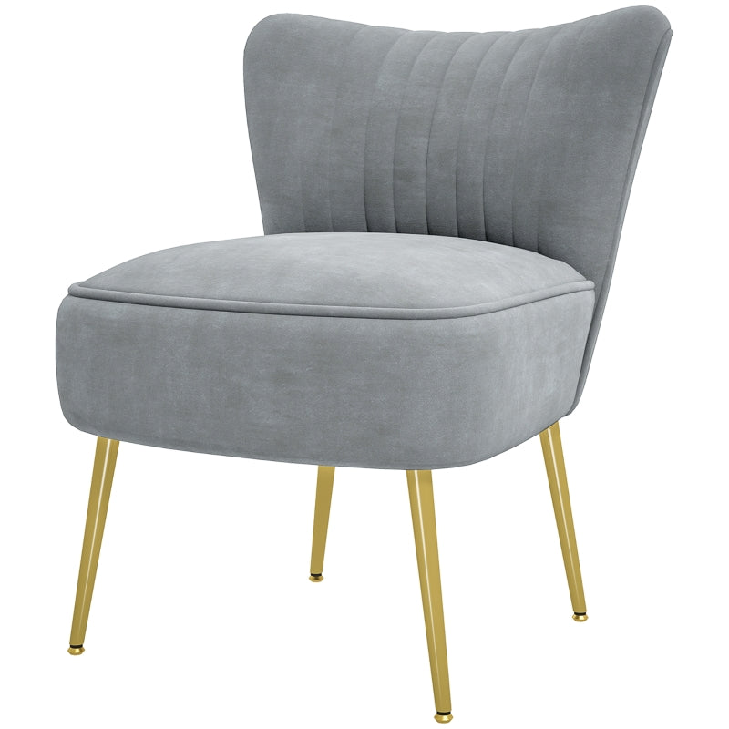 Stylish Grey Velvet-Feel Tub Accent Chair for Modern Living Spaces