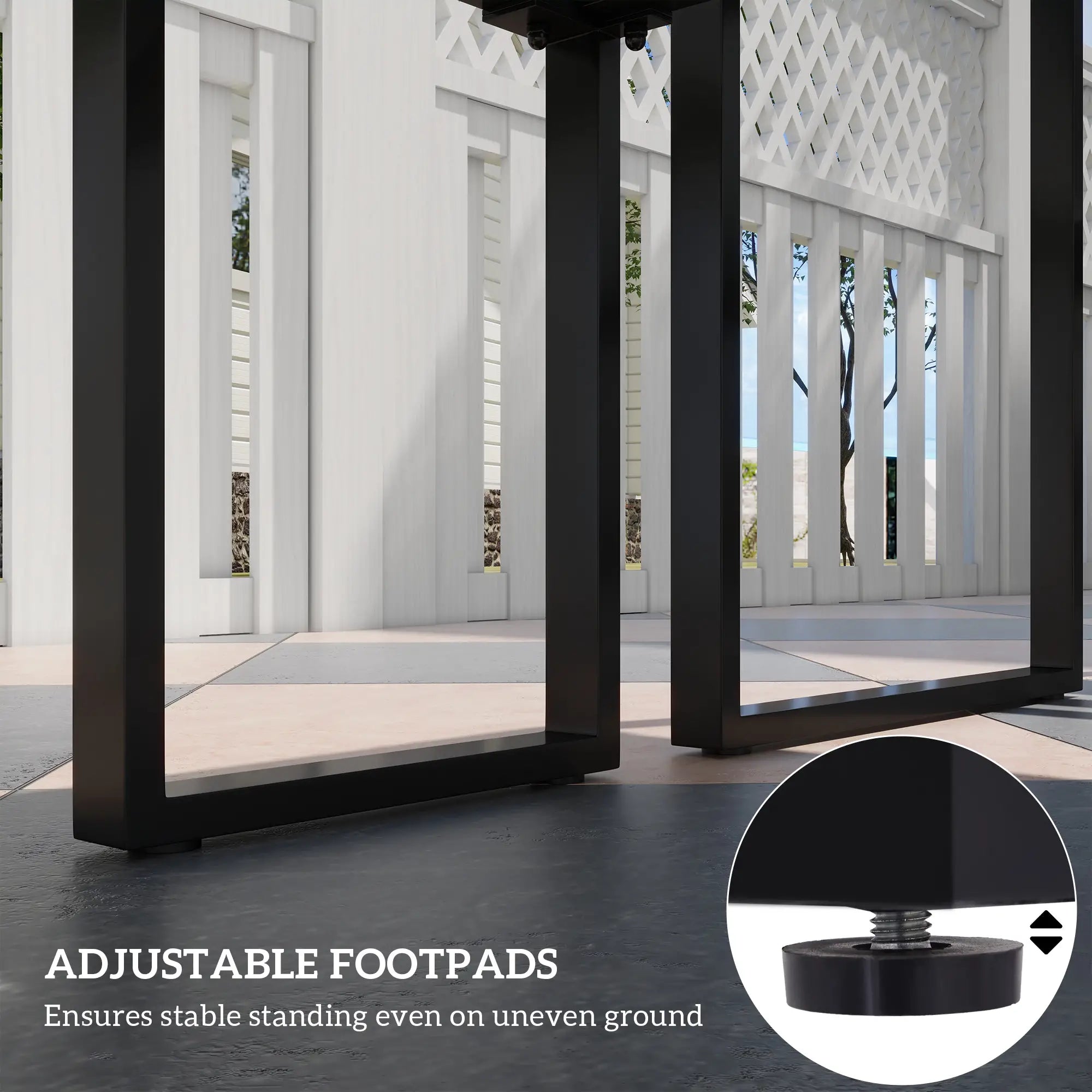 Black Metal Picnic Table