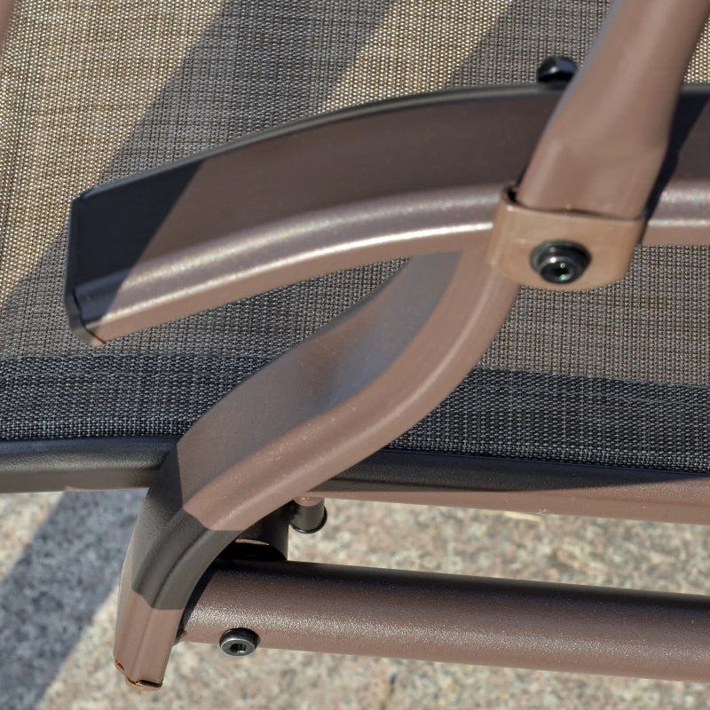 Brown 2 Seater Garden Swing Chair With Metal Frame