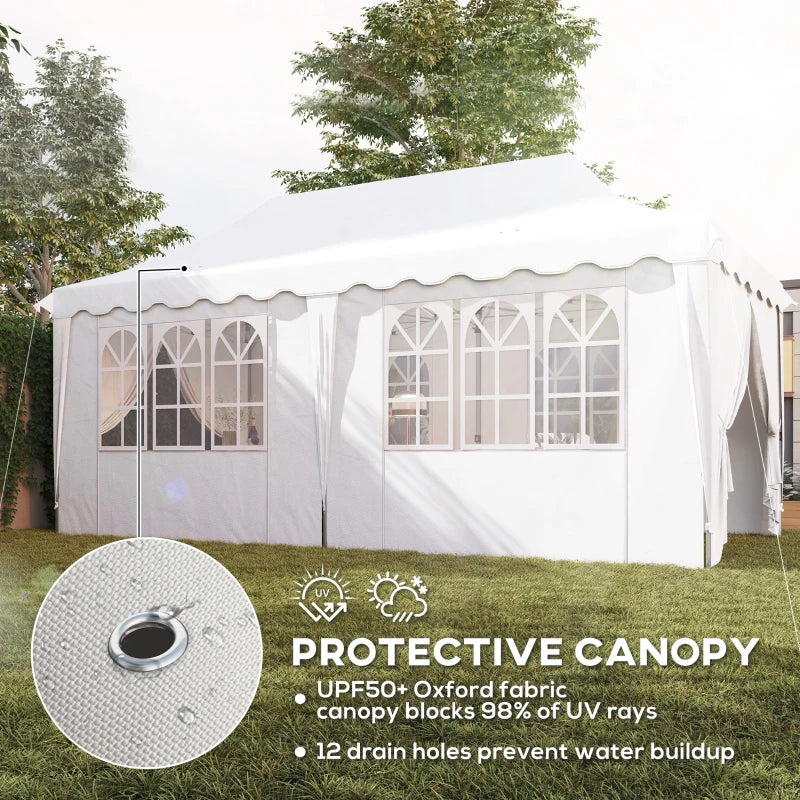 Height Adjustable 3x6m Pop Up Gazebo with Sides