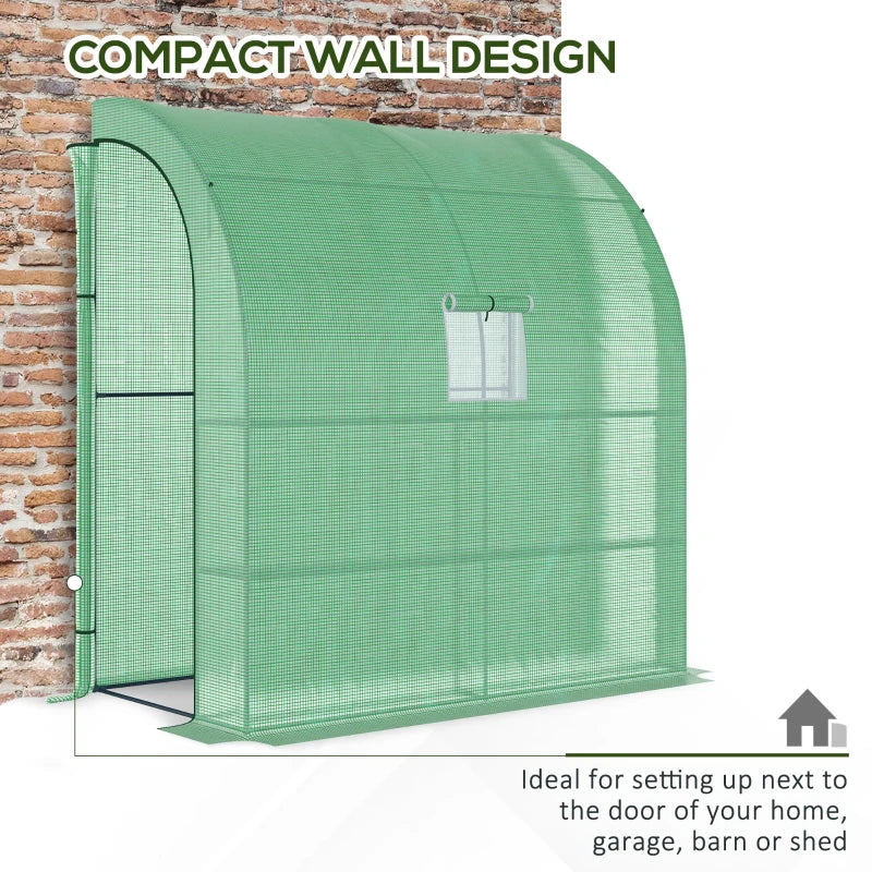Green Walk-In Outdoor Greenhouse with Windows and Doors, 3 Tiers, 4 Shelves - 200x100x215cm