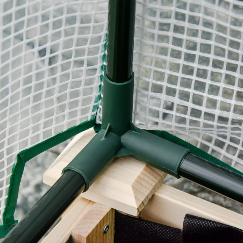 Natural Wood Raised Garden Bed with PE Cover