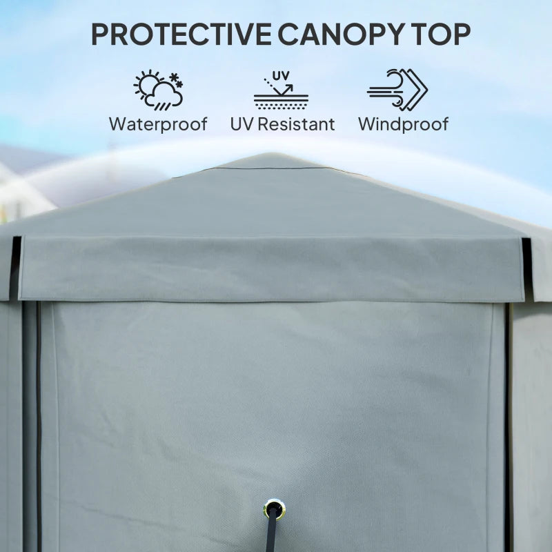 3x3m Hexagon Pop Up Gazebo - Waterproof, UV Resistant Party Tent with Netting - Light Grey Instant Event Shelter with Carry Bag
