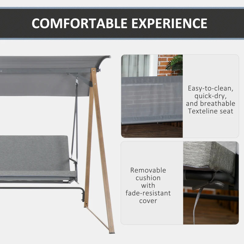 Light Grey Garden Swing Bench