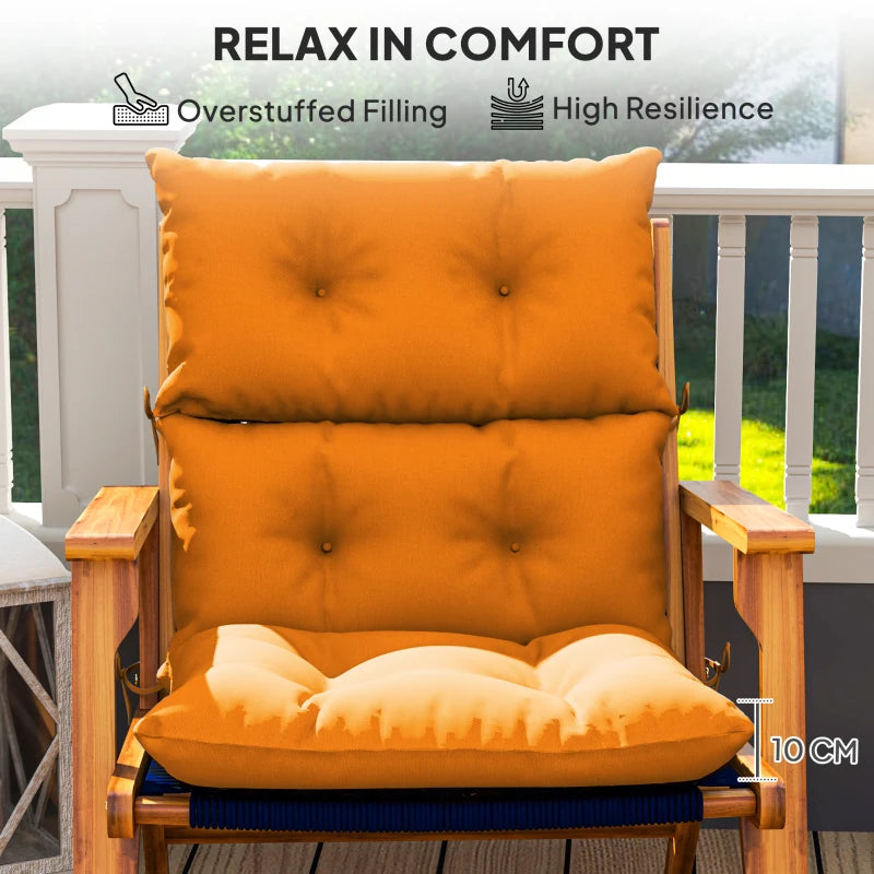 115 x 56cm Orange Rocking Chair Padded Seat Cushion