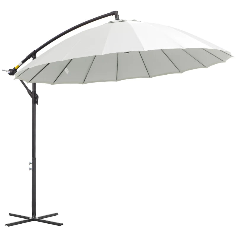 3m Cream White Cantilever Patio Umbrella with 18 Ribs & Vents