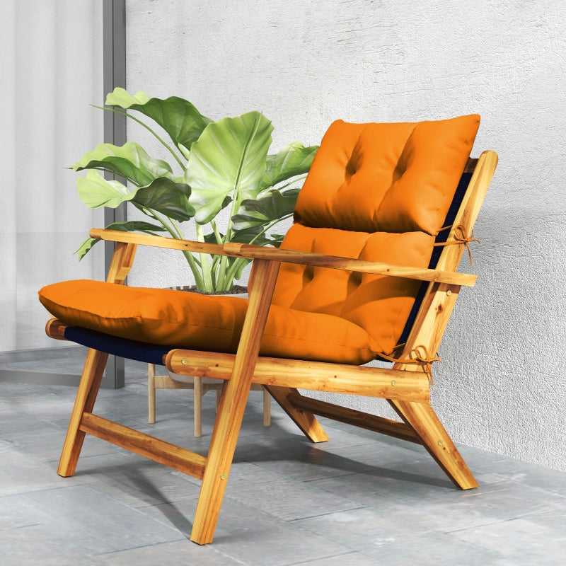 115 x 56cm Orange Rocking Chair Padded Seat Cushion