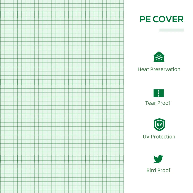 Green Outdoor Plant Grow House with Observation Windows, 120 x 60 x 60 cm