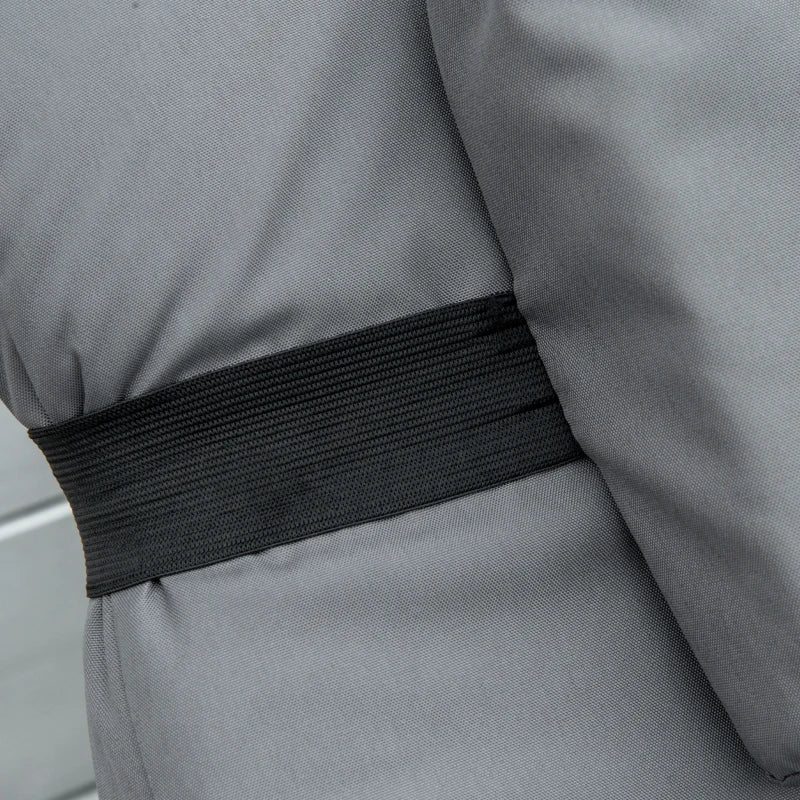 Grey Rattan Sun Lounger with Padded Cushion & 5-level Recline