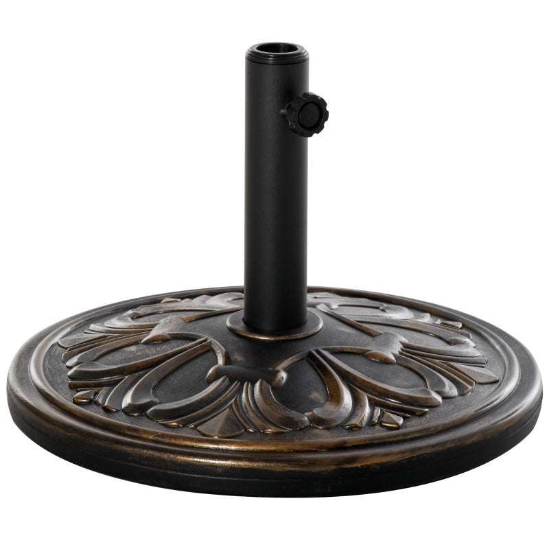 Bronze Round Umbrella Base Stand for Outdoor Garden - 13kg Weight