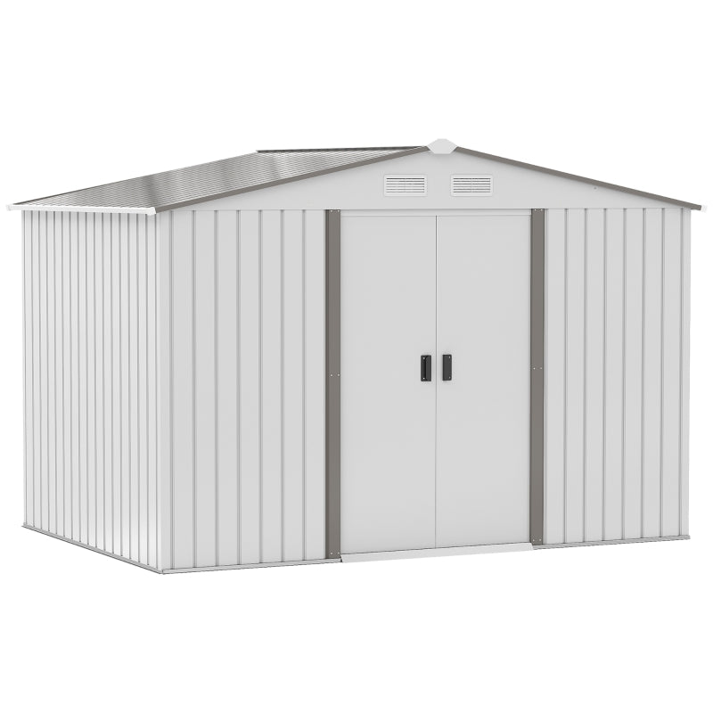 Silver 9ft x6ft Silver Metal Storage Shed