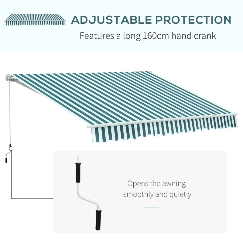 3m x 2.5m Striped Awning (Retractable)