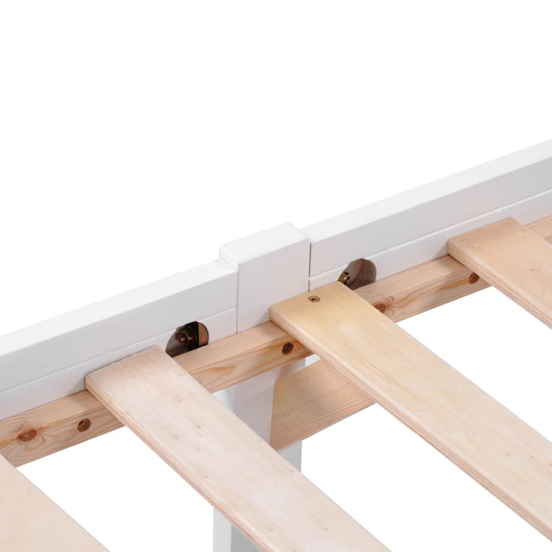 Wooden Solid Pine Divan Storage Bed with Drawers - Single 3ft, 196x100x82 cm, Stylish White Finish