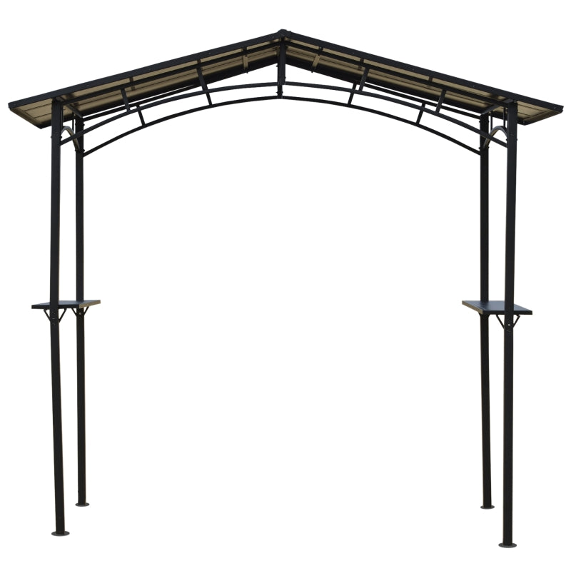 8x5ft Outdoor BBQ Gazebo Tent with Hardtop Roof - Charcoal Grey