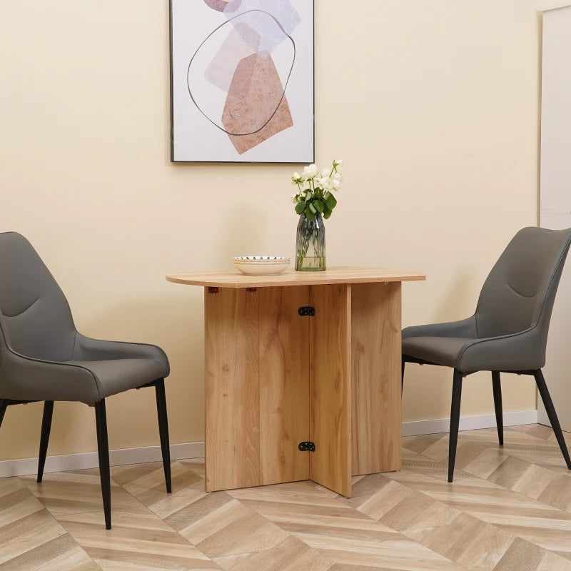 4-Person Drop Leaf Dining Table - Stylish Wood-Effect Design for Space-Saving Dining Solutions