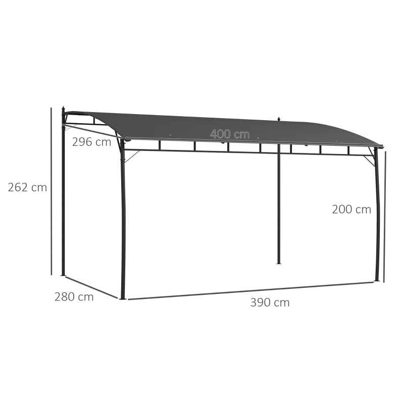 PA-Coated 3m x 4m Sun Shade Shelter With Metal Frame