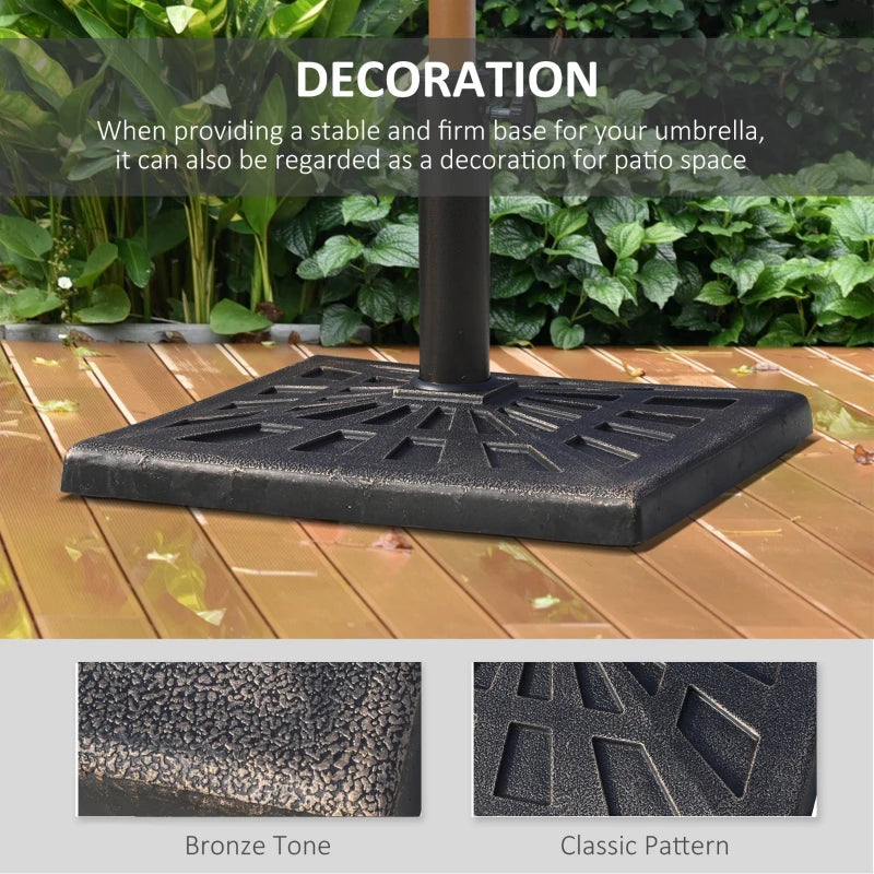 Bronze Patterned Resin Square Umbrella Stand Base - 15kg