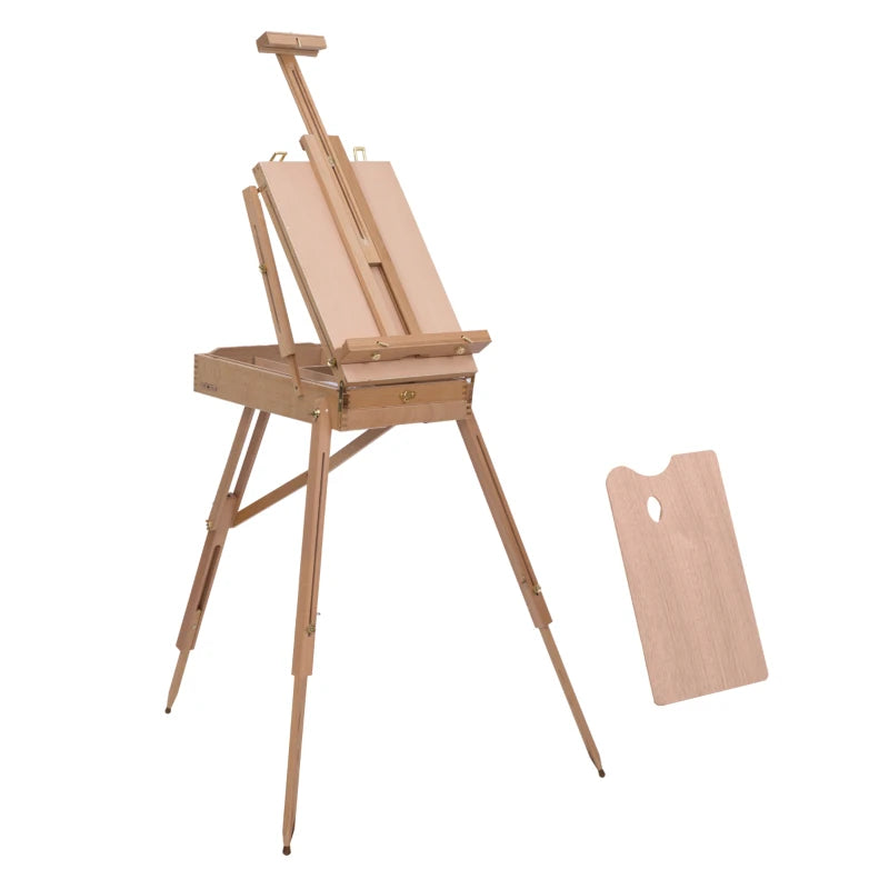 Portable Wooden Art Easel Tripod - Lightweight Folding Sketch Board for Artists & Painters - Natural Wood Craft Supplies