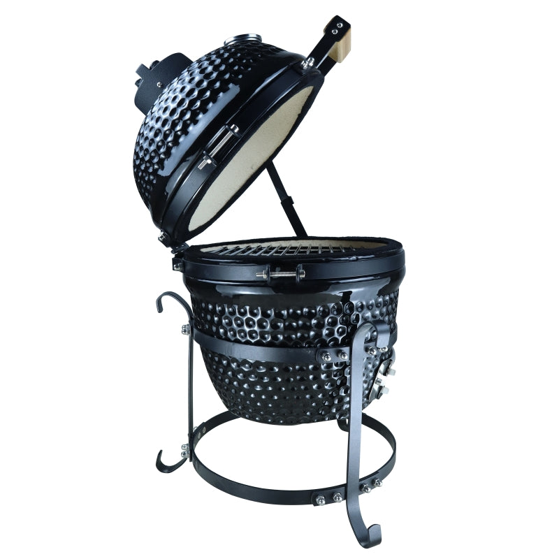 Black Cast Iron Ceramic Charcoal BBQ Oven