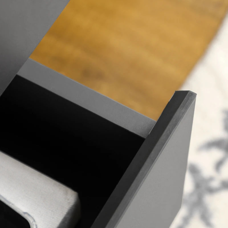 Modern Dark Grey Sideboard - Kitchen Cupboard with Double Doors, 3 Drawers & Adjustable Shelves for Living Dining Room