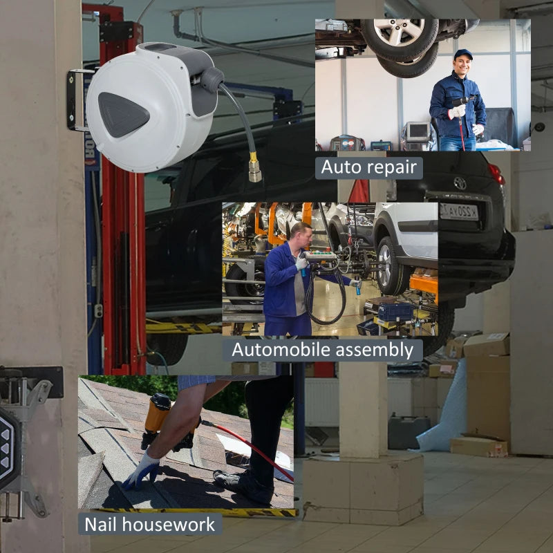 Wall-Mounted Retractable Air Hose Reel