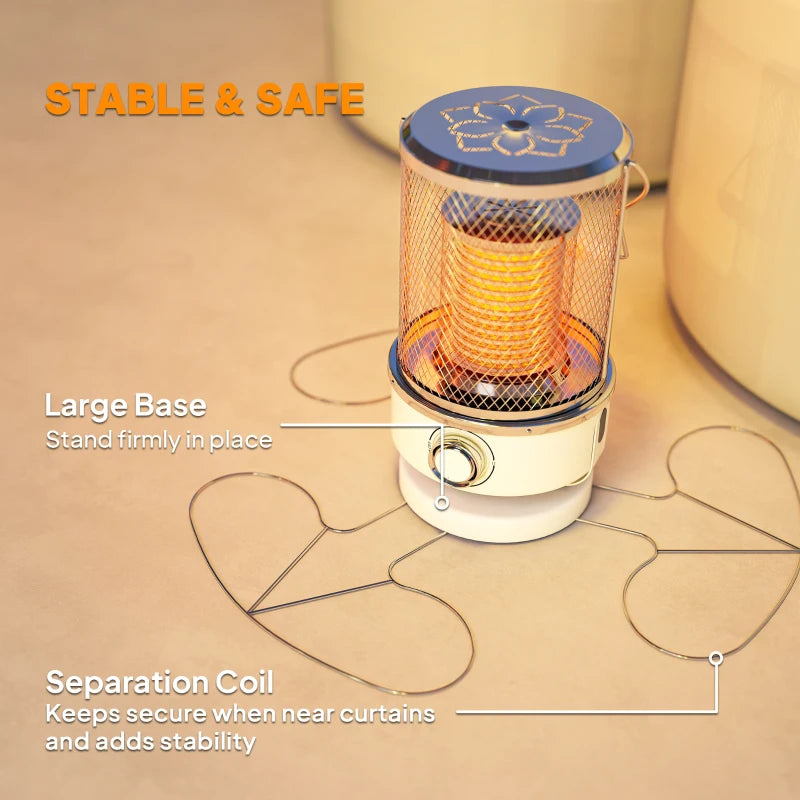 2000W Freestanding Outdoor Infrared Heater - 10-20㎡ Coverage, Tip-Over & Overheat Protection, Indoor/Outdoor Use, White