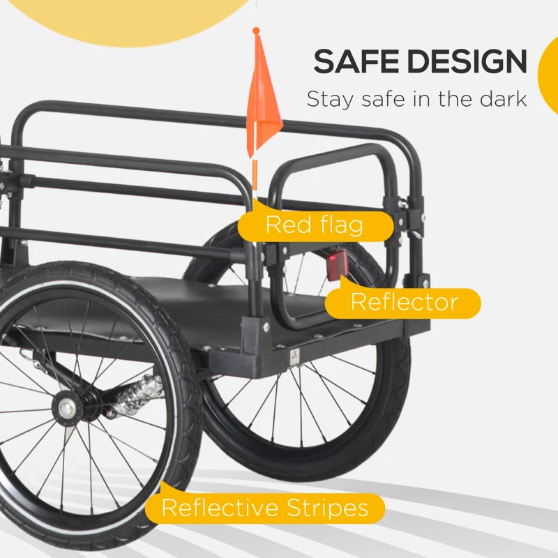 Steel Bike Trailer with Triple Safety Features for Outdoor Storage and Transport