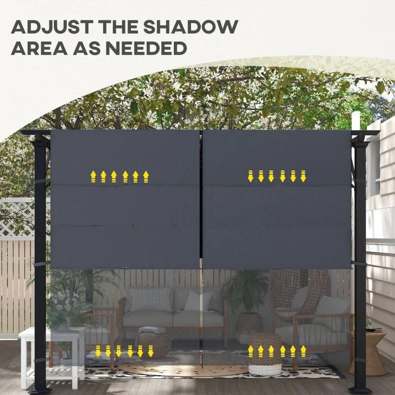 Dark Grey Pergola Canopy Set - UV Protection, Easy Install (3x3m)