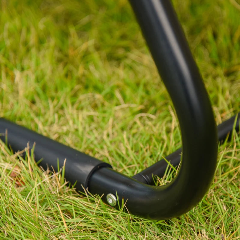 Outdoor Rocking Chair with Mesh Fabric, Headrest, Armrest, Storage Bag - Cream White