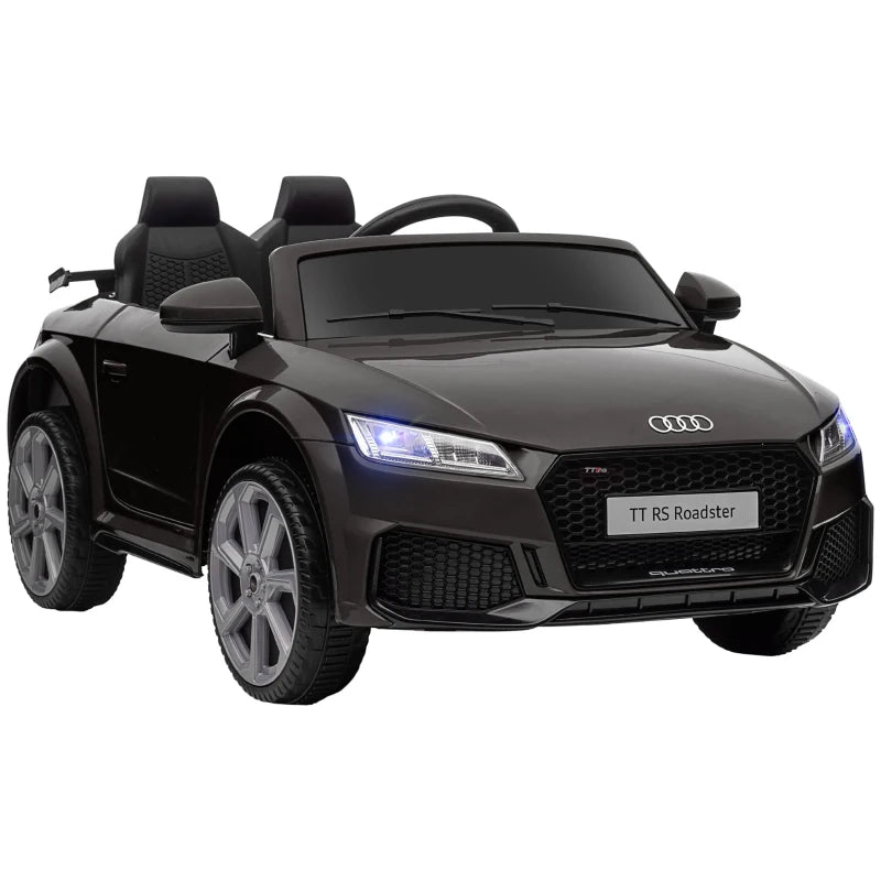 Kids Licensed Audi TT 12V Ride-On Car with Remote, Suspension, Headlights & MP3 Player - Black, 2.5-5km/h