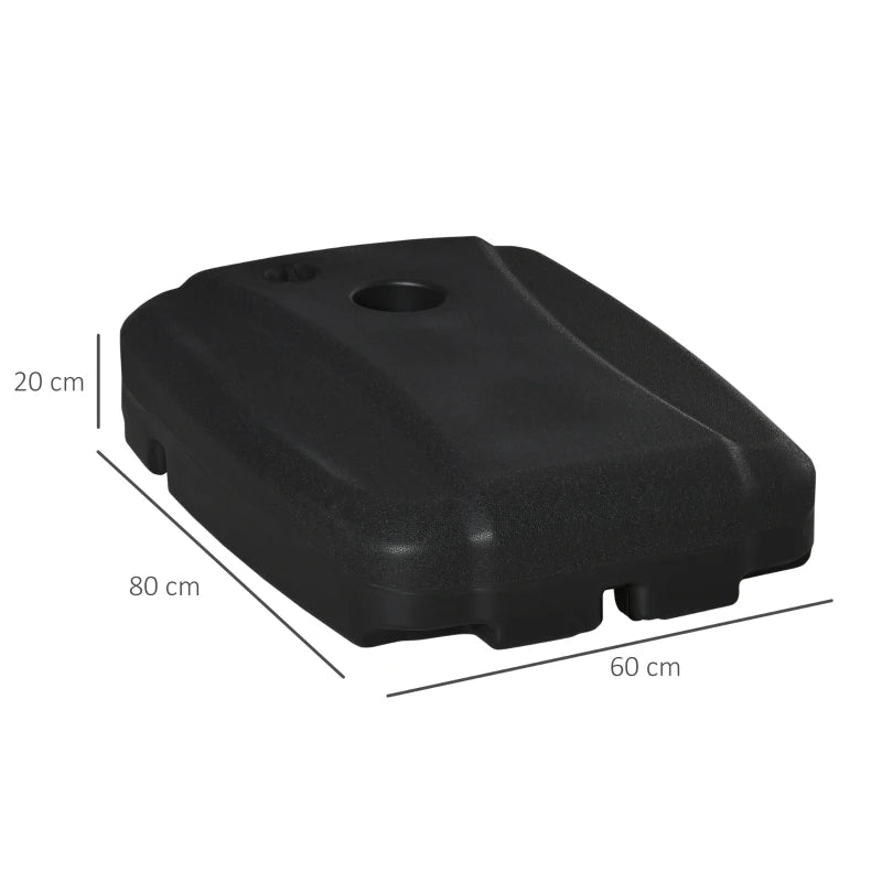 Black Portable Water and Sand Filled Parasol Base - Up to 100kg